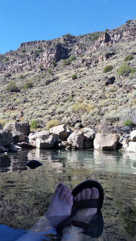 Two feet soaking in some hot spring pools near Taos, New Mexico.