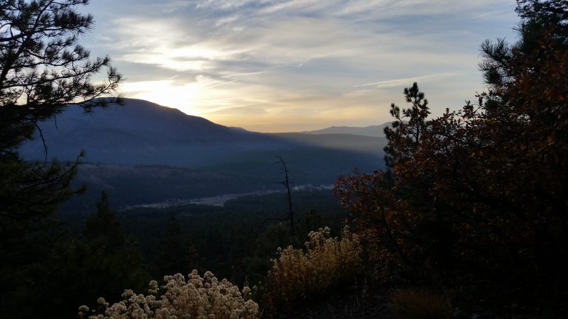 A sunrise over the Jemez Mountains in New Mexico.