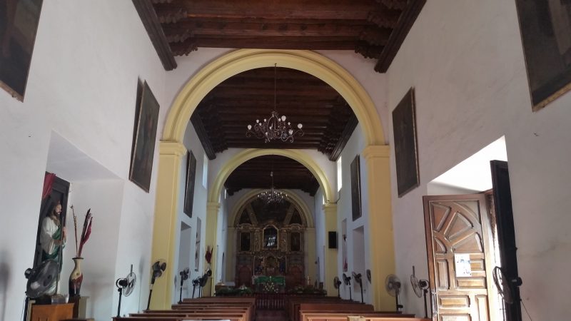 Interior of a Baja California mission in Mexico.