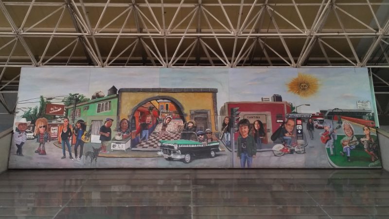 A famous rock 'n roll mural in Chabacano Metro Station in Mexico City painted by artist Jorge Manjarrez.