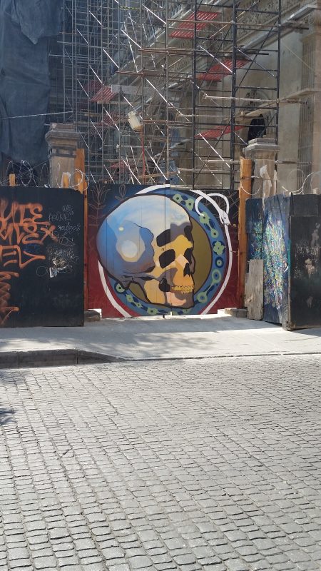 A construction site showcasing some of Mexico City's street art.