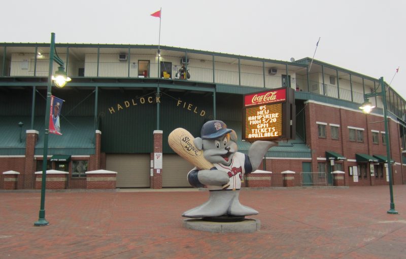 The entrance to Hadlock Field, a popular spot with out of town visitors on a weekend trip to Portland, Maine.