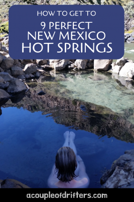 woman sitting in natural hot spring.