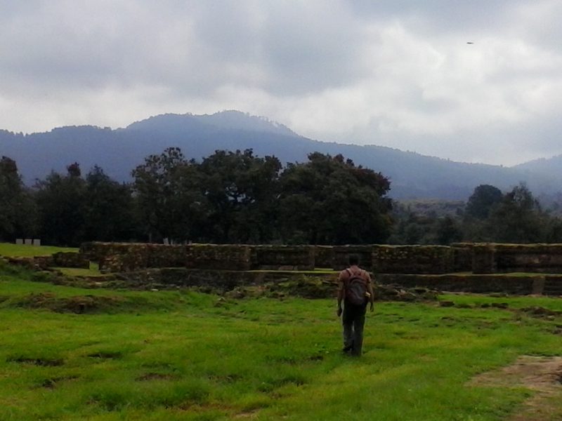 A ruined pyramid at Tingambato in Michoacan, Mexico.