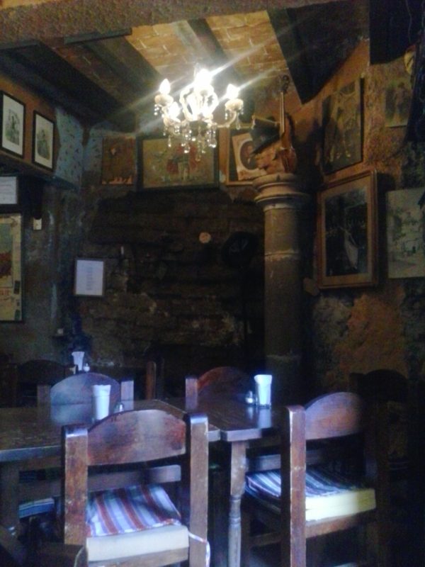 The interior of the bar Clave Azul in Guanajuato, Mexico.