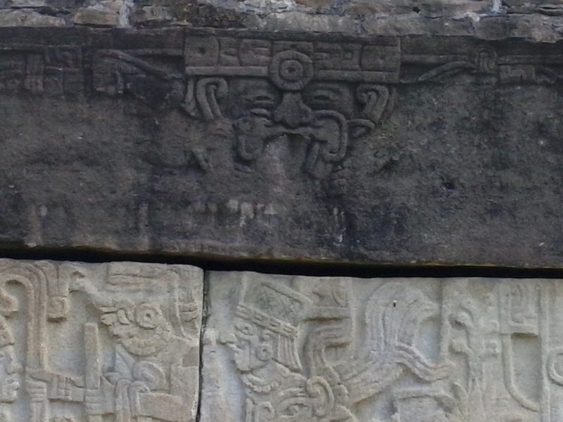 Carved stellae at el Tajin site in Mexico.