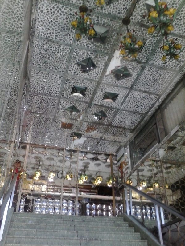 Gaudy interior of the lobby at Hotel Ideal in Panama City, Panama.