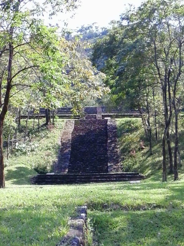 Steps leading to a plaza at Malpasito site in the state of Tabasco, Mexico.