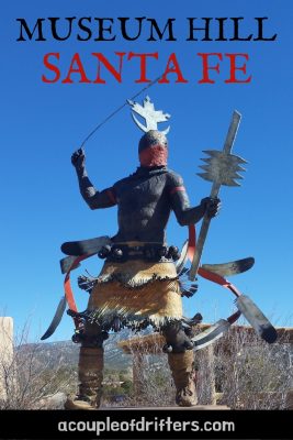 A stylised native american warrior sculpture.