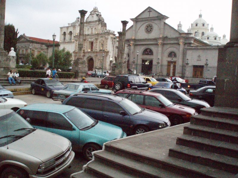 A view of the central square in Quetzaltenango, or Xela in Guatemala.