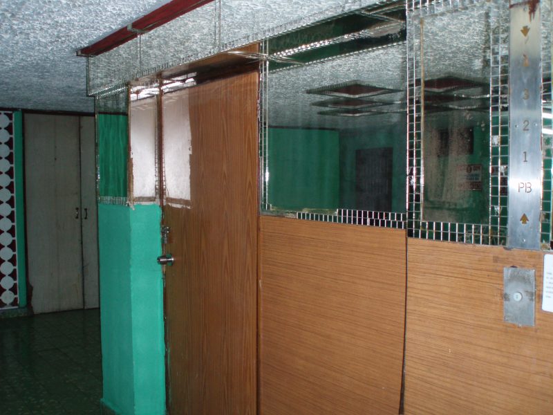 Gaudy interior of the lobby at Hotel Ideal in Panama City, Panama.